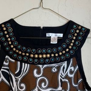 WDNY floral print beaded dress